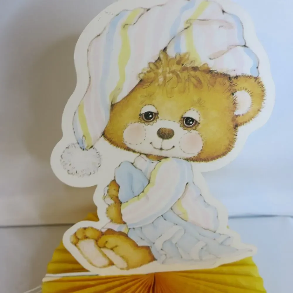 Vintage Teddy Beddy Bear Table Decoration Birthday Shower Honeycomb 80's Morgan